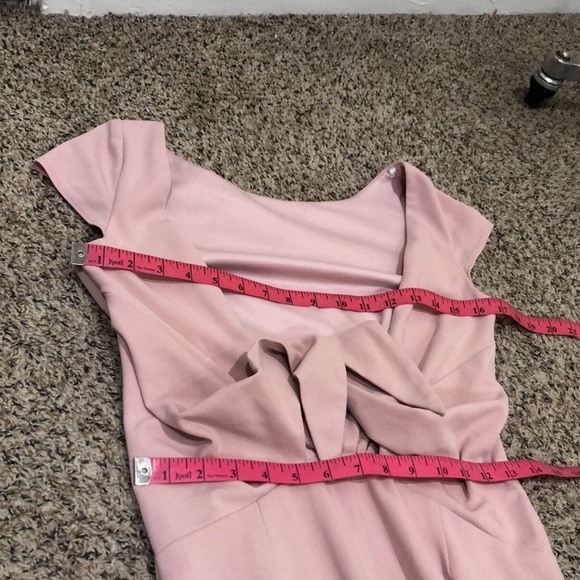 Katie May Rose Intrigue Gown 4 Blush Pink Bow Low Cut Back Maxi Dress - Picture 8 of 10